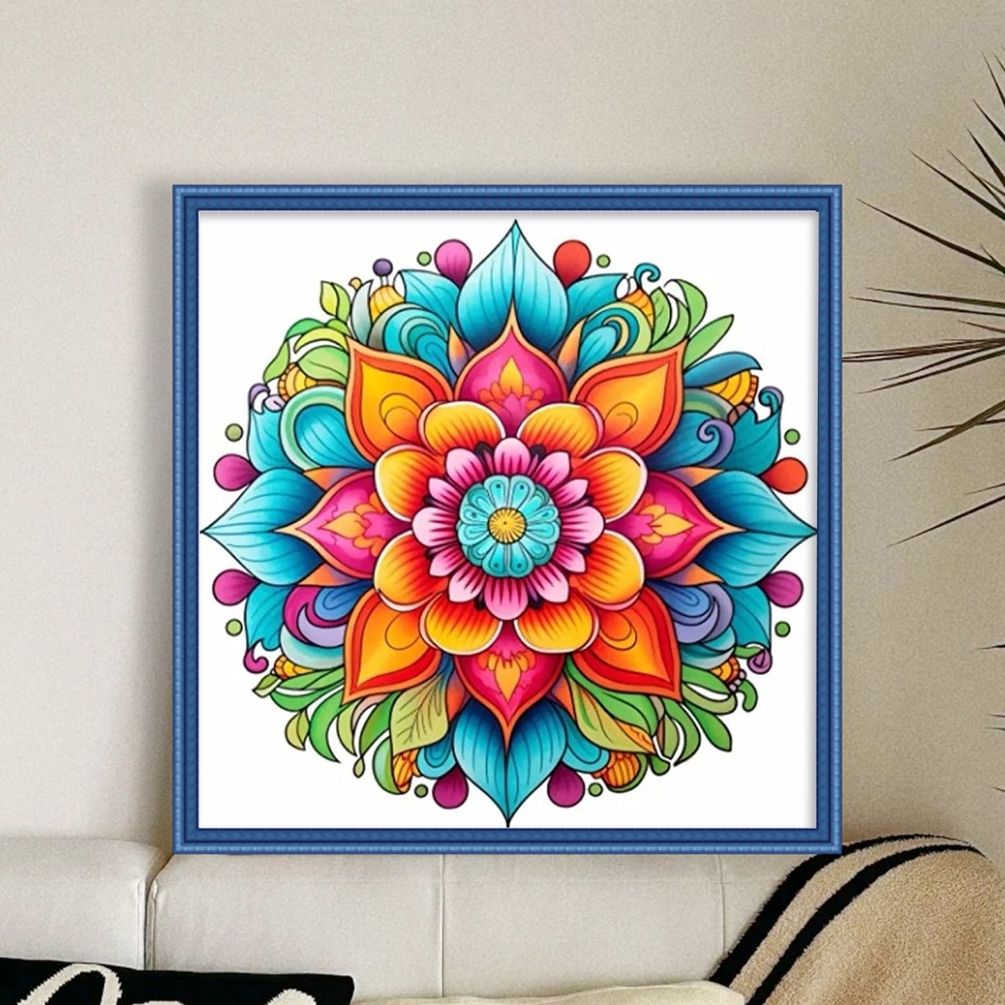 Mandala - Full 11CT Stamped Cross Stitch 40x40CM - Yishu