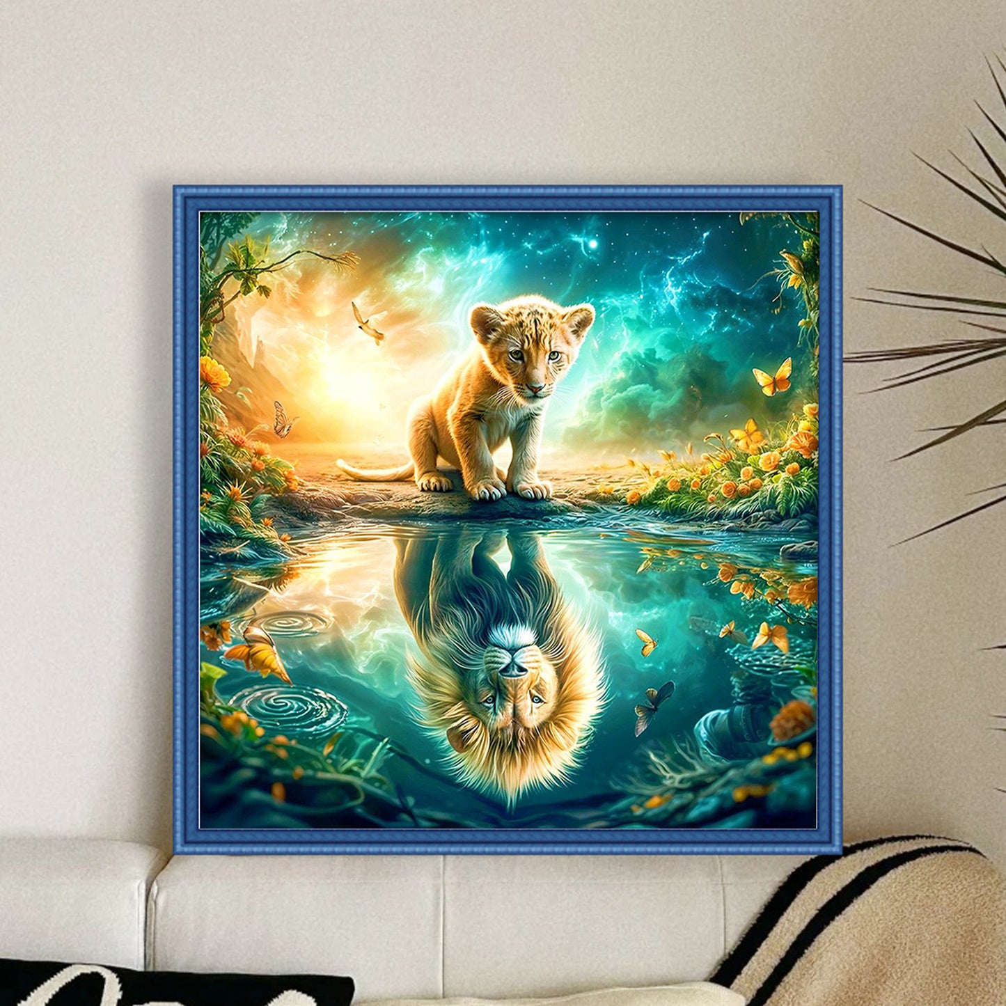 Lion - Full 11CT Stamped Cross Stitch 40x40CM - Yishu