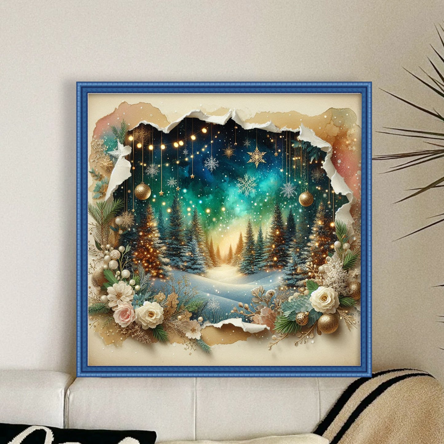 Silhouette Scenery - Full 11CT Stamped Cross Stitch 40x40CM - Yishu