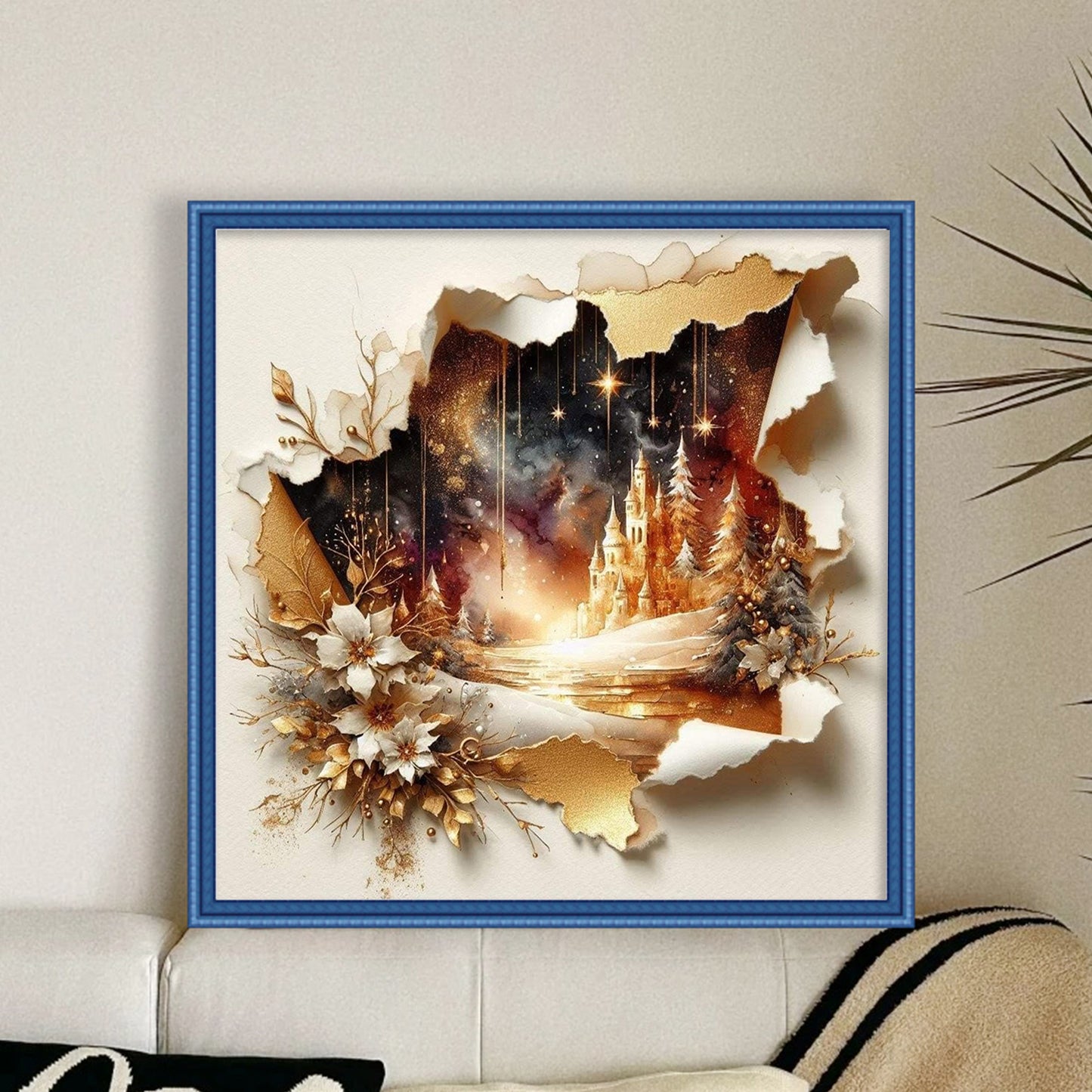 Silhouette Scenery - Full 11CT Stamped Cross Stitch 40x40CM - Yishu