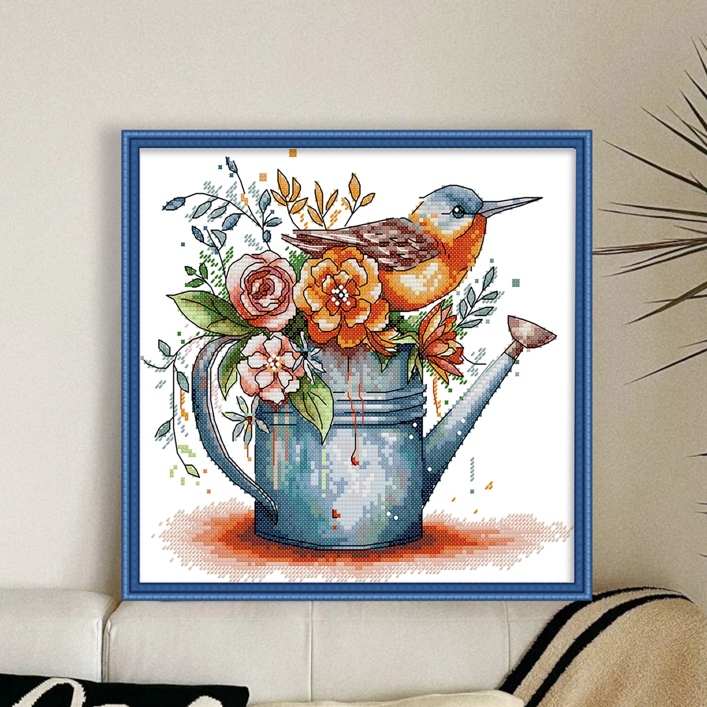 Bird - Partial 14CT Stamped Cross Stitch 28x27CM - Joy Sunday Backstitch+Half Cross Stitch