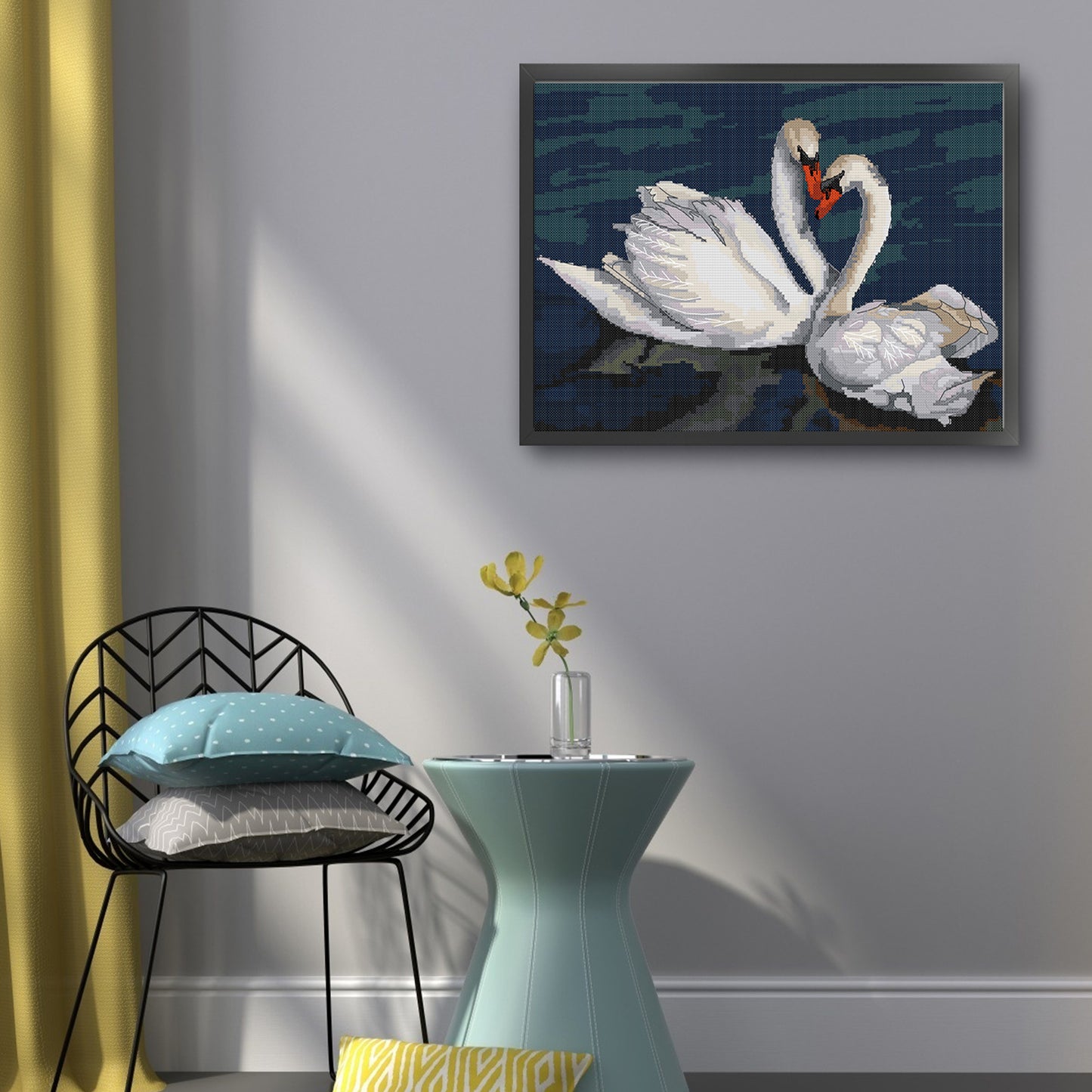 White Swan - Full 14CT Stamped Cross Stitch 52x40CM - Joy Sunday Backstitch