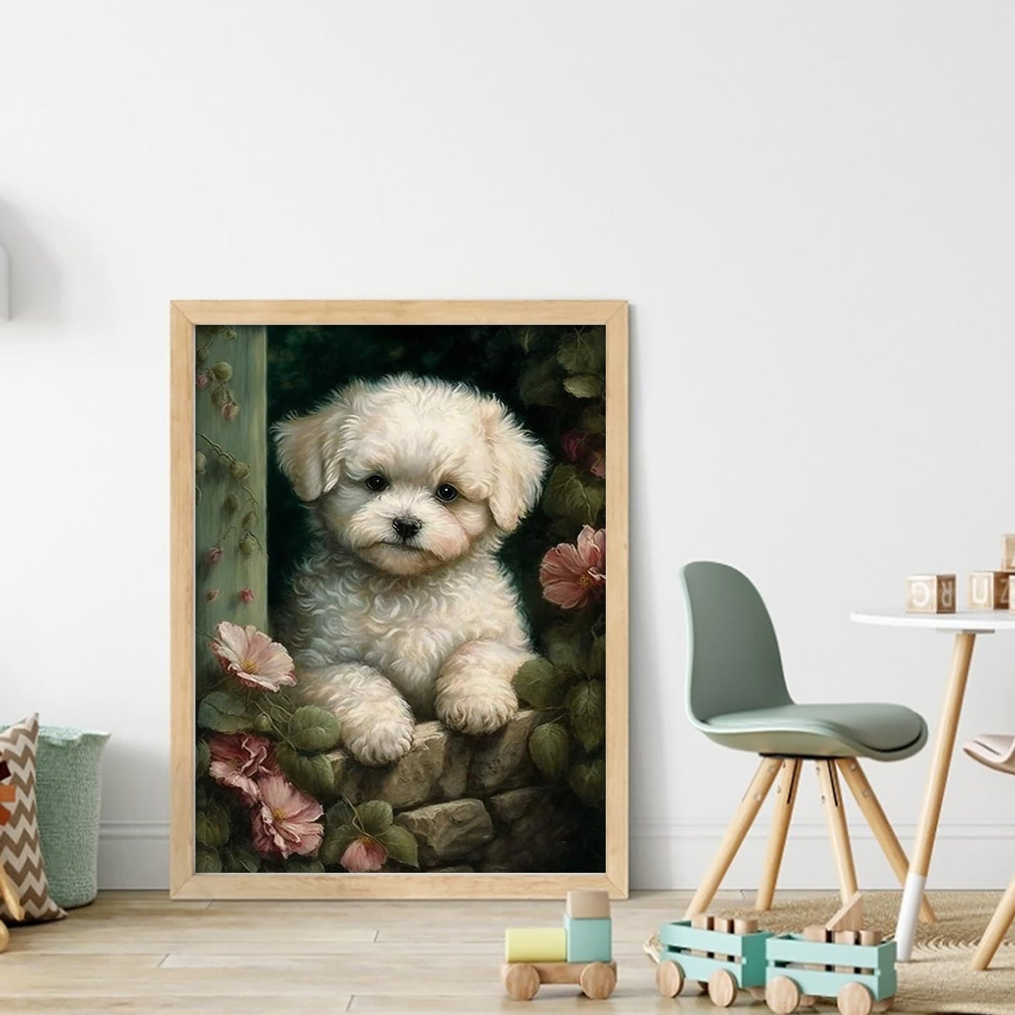 Bichon Frise-Dog - Full 11CT Stamped Cross Stitch 40x55CM - Huacan