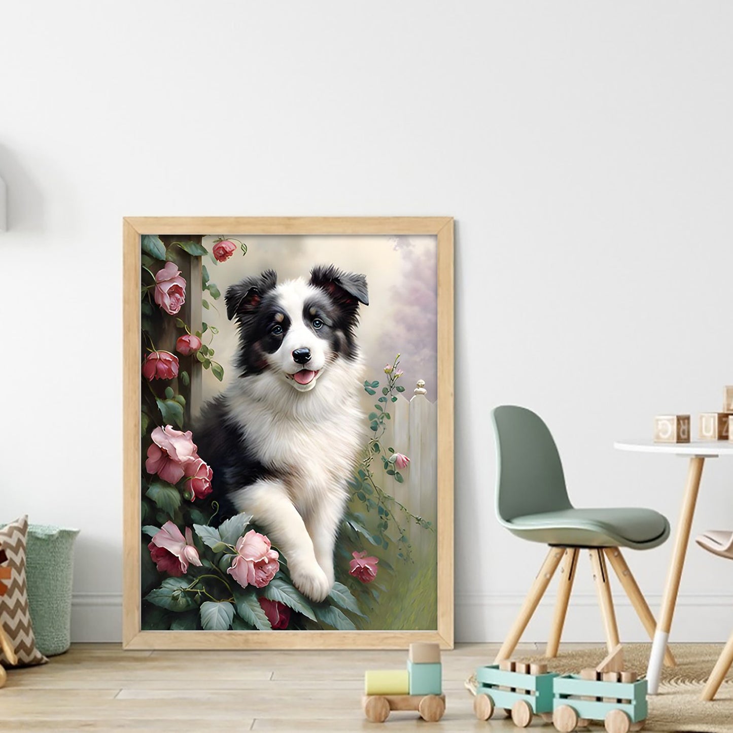Border Collie-Dog - Full 11CT Stamped Cross Stitch 40x55CM - Huacan