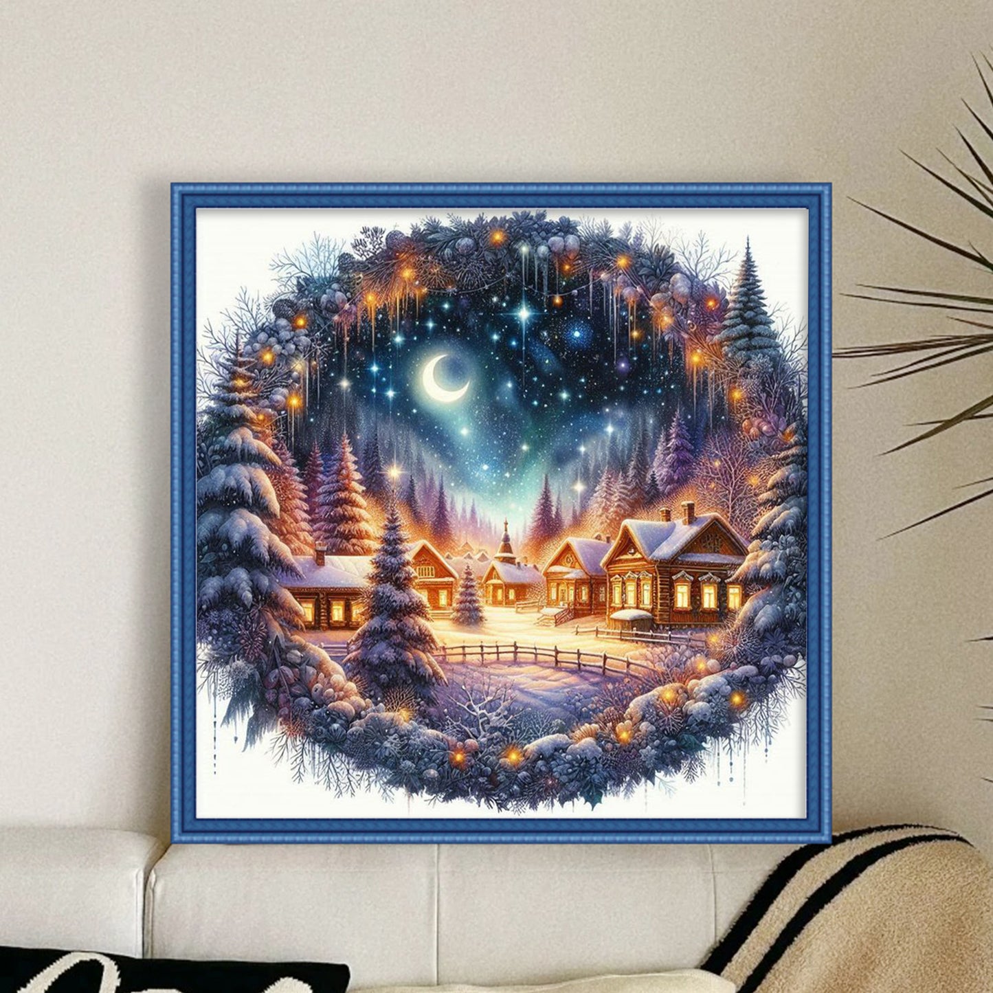 Christmas Scenery - Full 14CT Counted Cross Stitch 40x40CM - Yishu