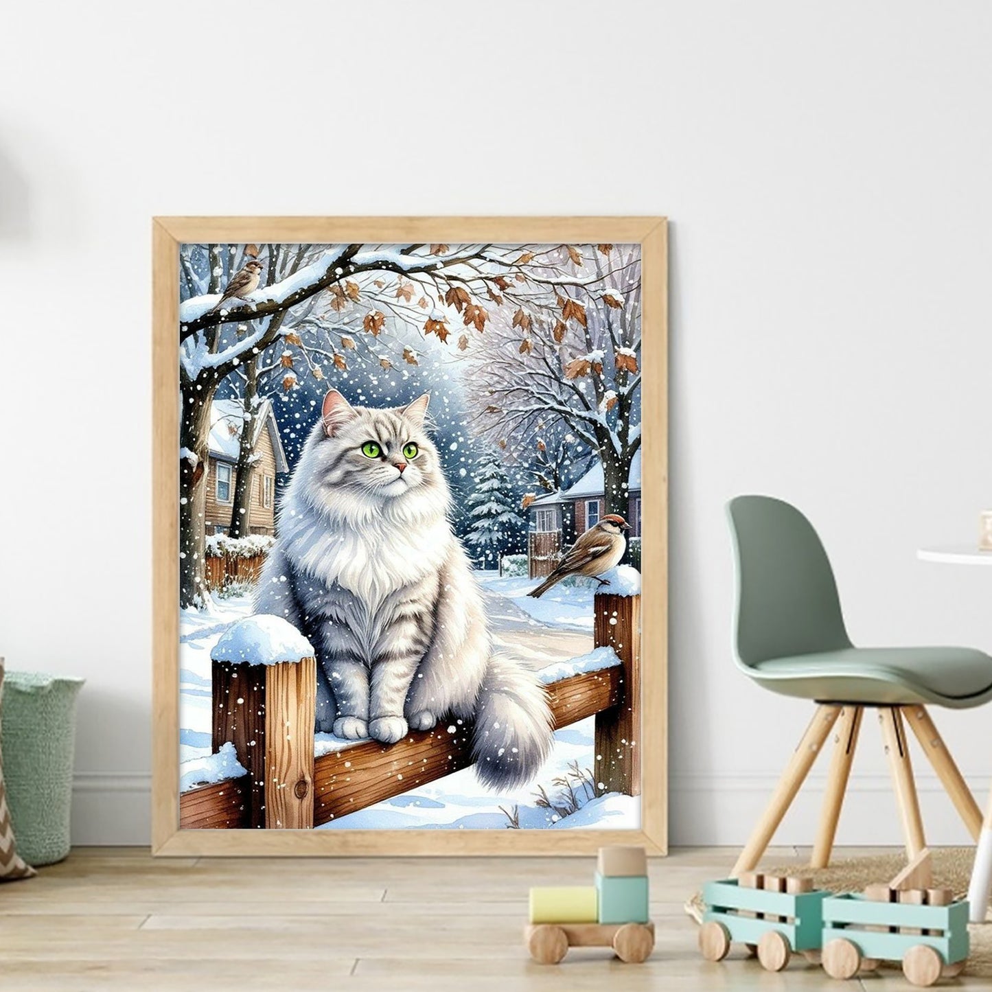 Cat - Full 11CT Stamped Cross Stitch 40x50CM - Huacan
