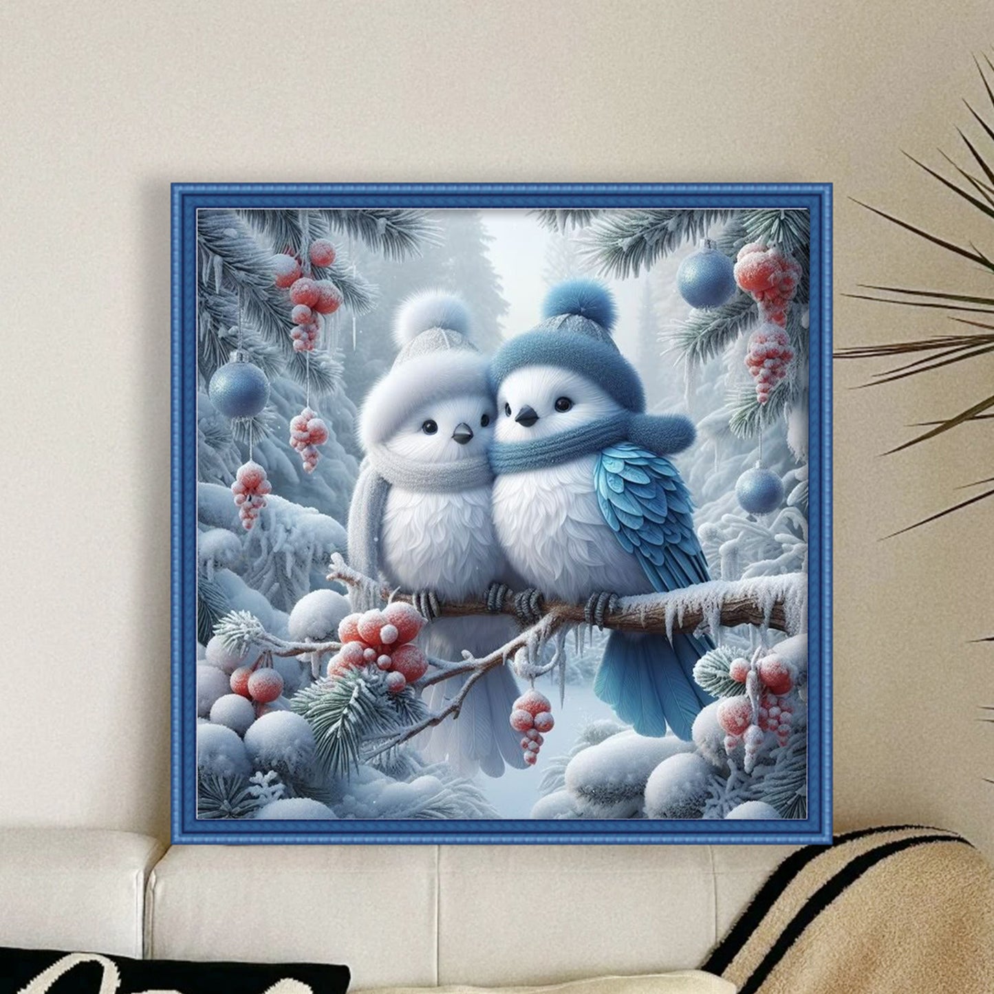 Bird A - Full 11CT Stamped Cross Stitch 40x40CM - Yishu