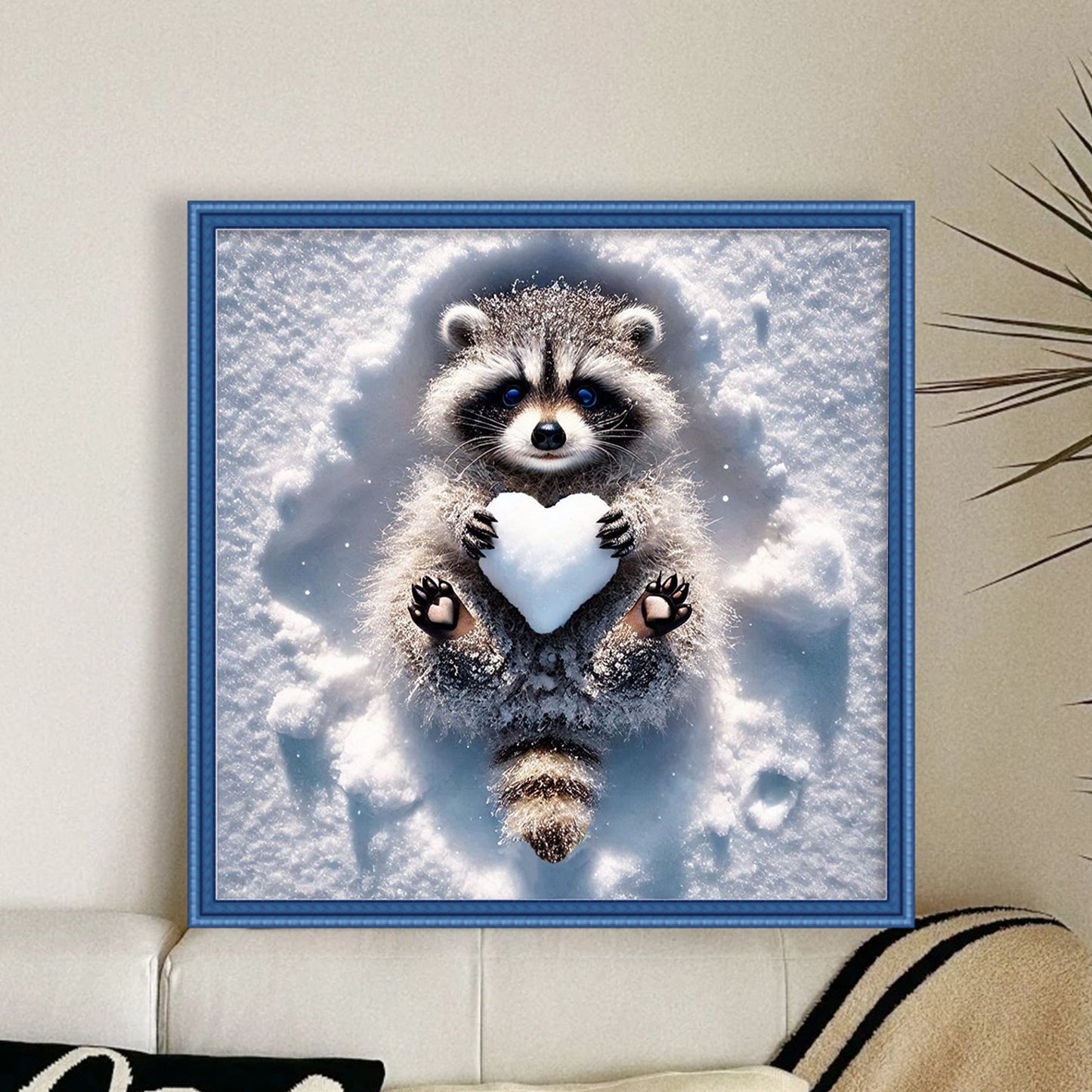 Raccoon - Full 11CT Stamped Cross Stitch 40x40CM - Yishu