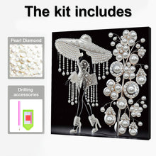 Load image into Gallery viewer, DIY Pearl Painting Kit 30x30CM Elegant Lady Framed Handmade Pearl Material Art Set Room Wall Decoration