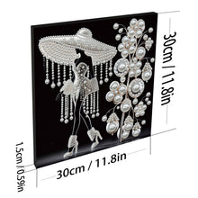 Load image into Gallery viewer, DIY Pearl Painting Kit 30x30CM Elegant Lady Framed Handmade Pearl Material Art Set Room Wall Decoration