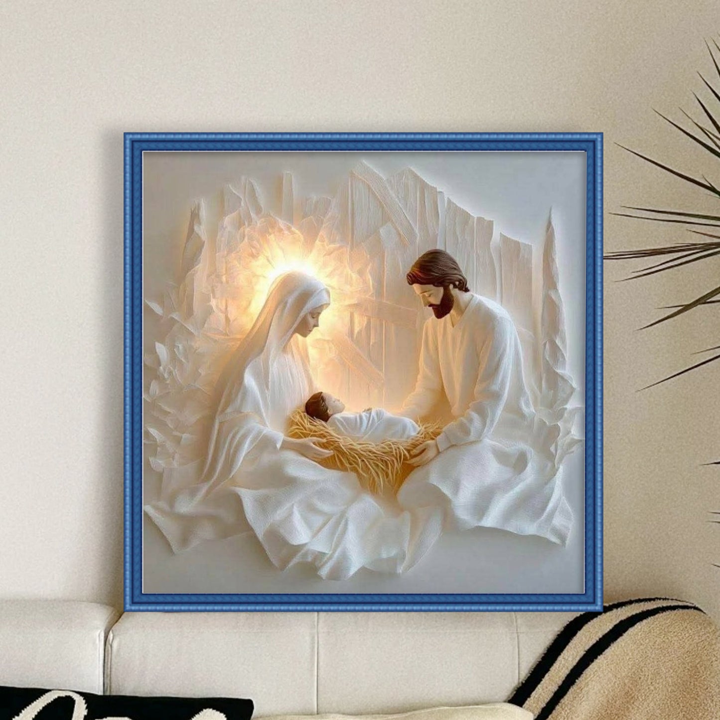 Nativity Of Jesus - Full 14CT Stamped Cross Stitch 40x40CM - Huacan