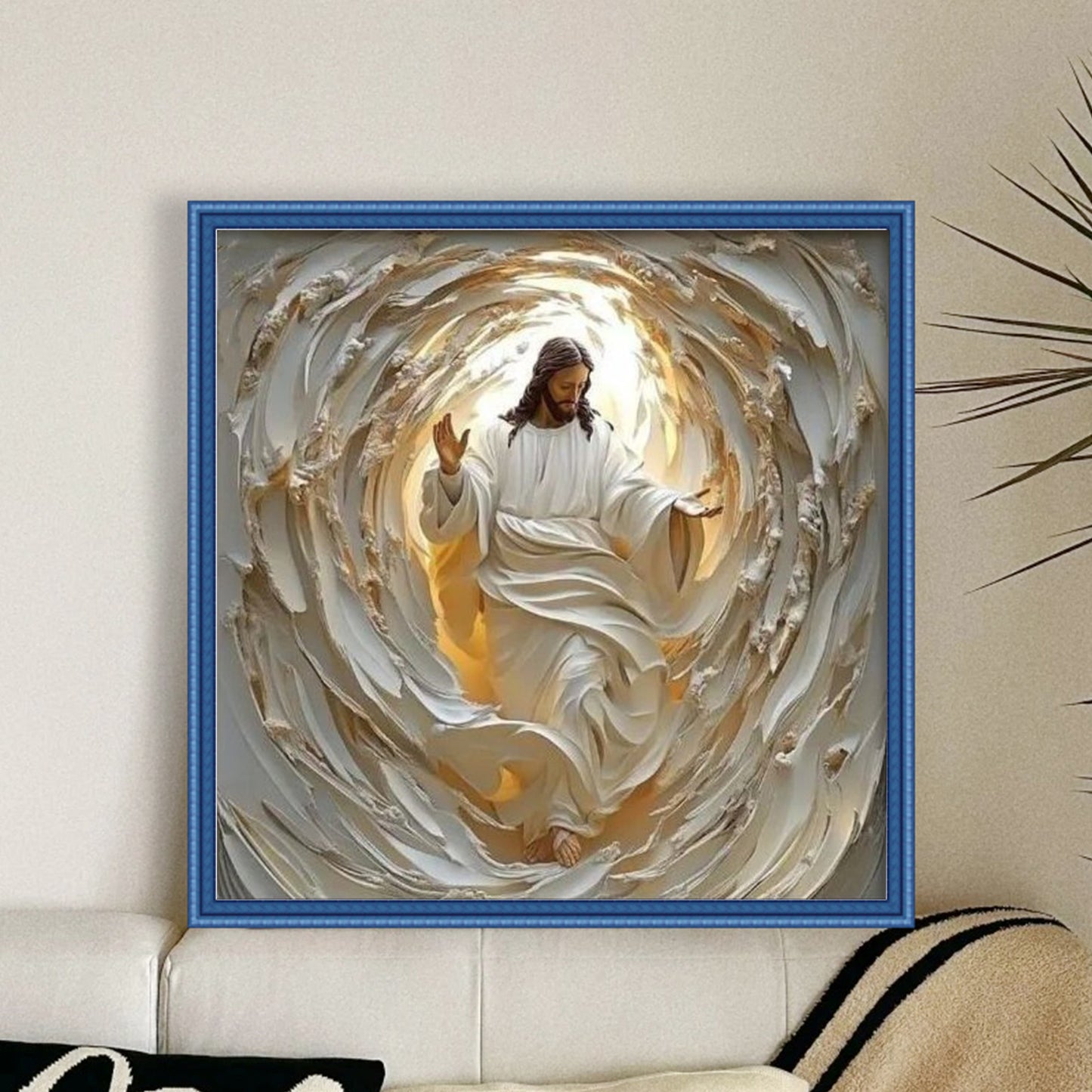 Jesus - Full 14CT Stamped Cross Stitch 40x40CM - Huacan