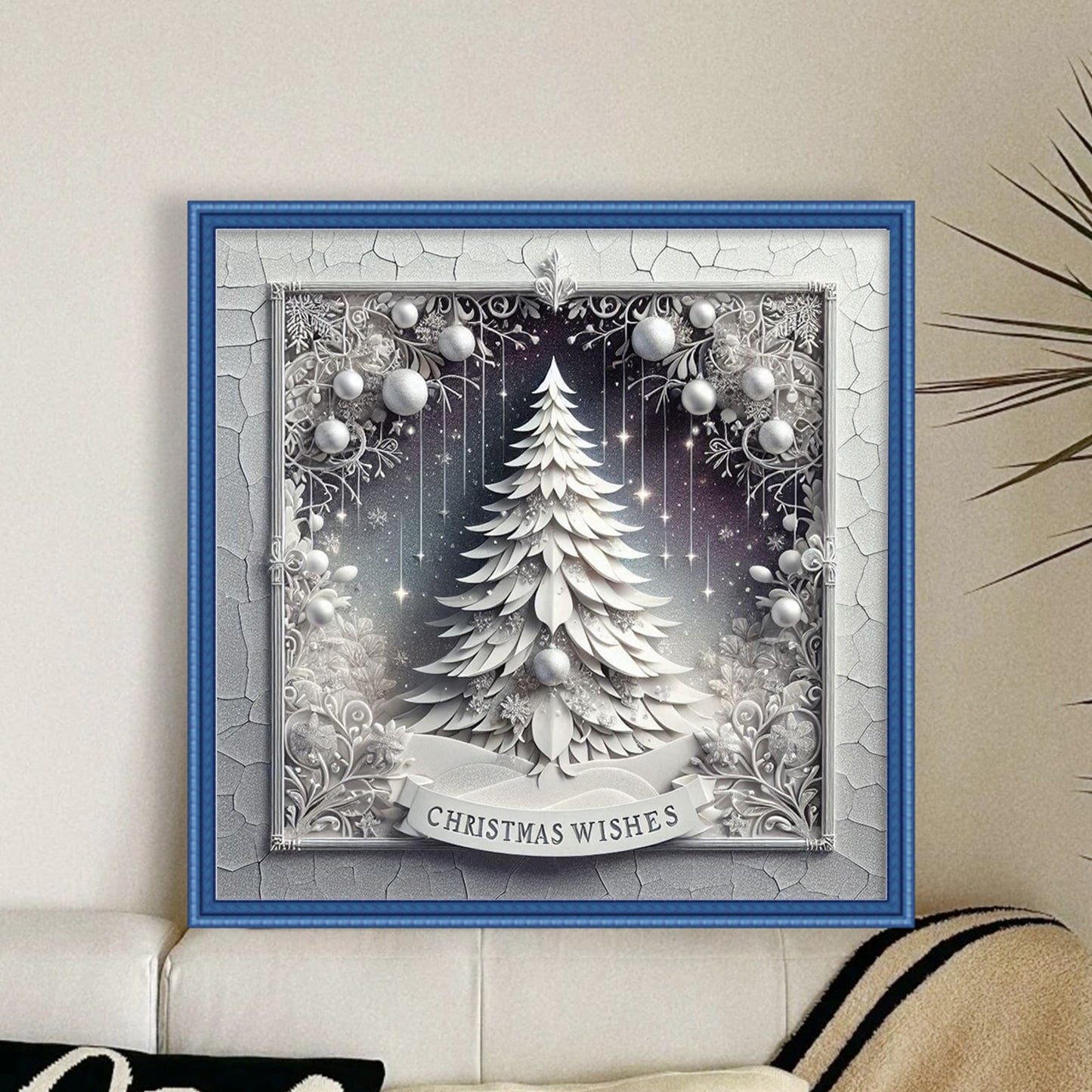 Christmas Tree - Full 18CT Stamped Cross Stitch 40x40CM - Huacan