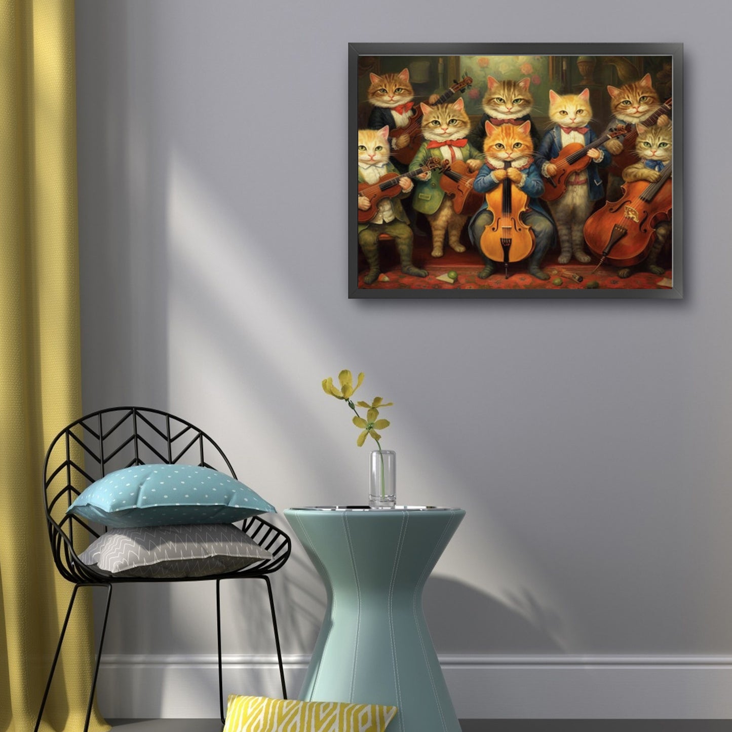 Cat Music Band - Full 11CT Stamped Cross Stitch 50x40CM - Huacan