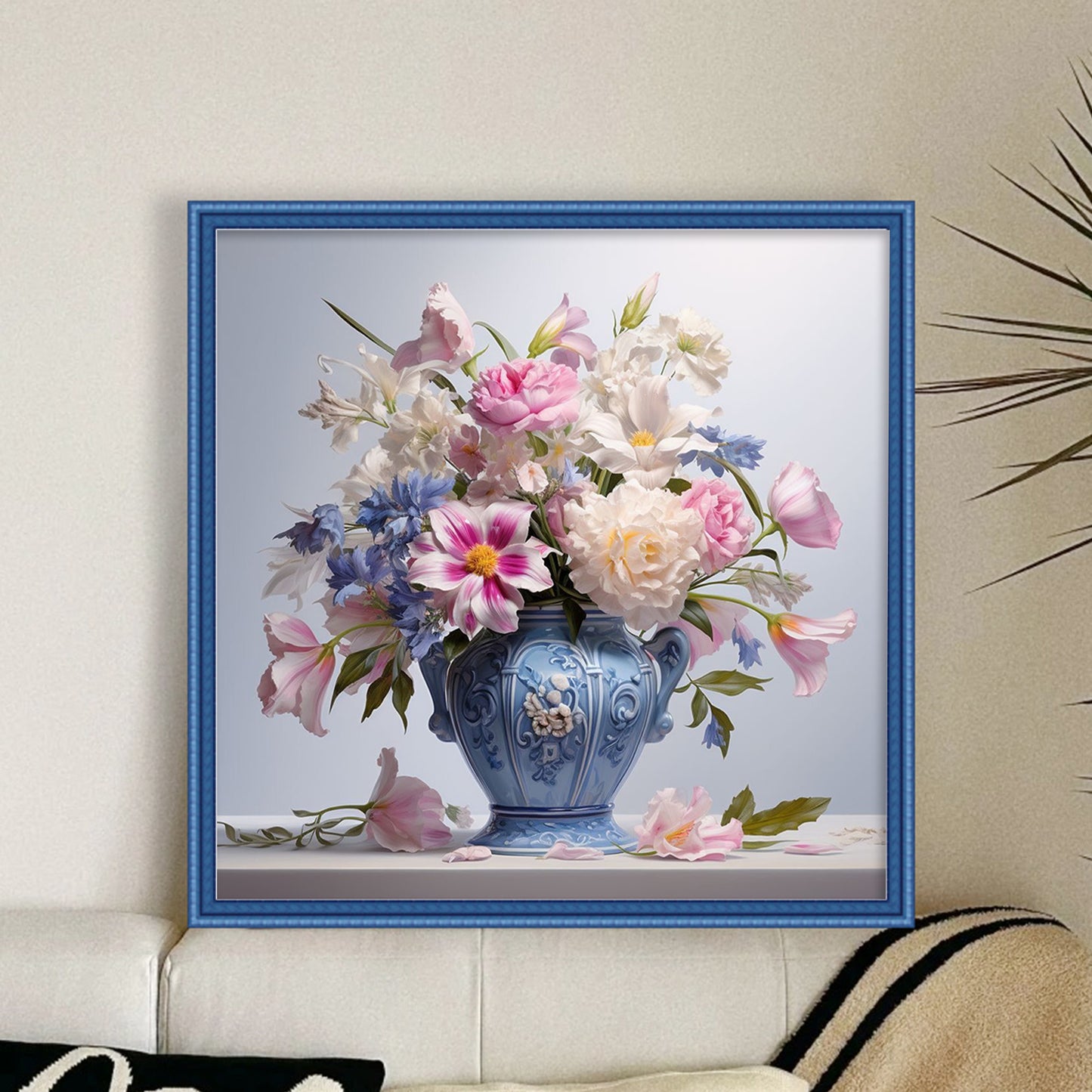 Flower Vase - Full 11CT Stamped Cross Stitch 45x45CM - Huacan