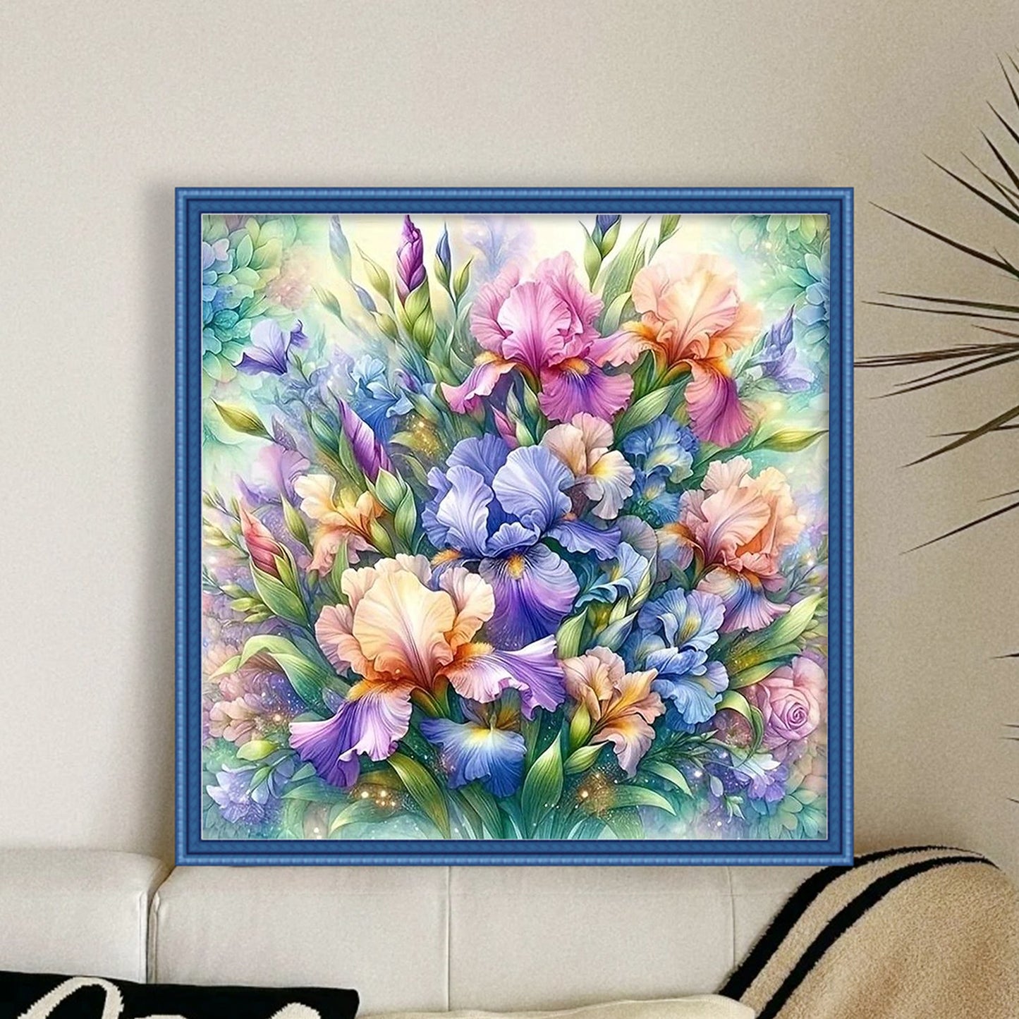 Iris - Full 11CT Stamped Cross Stitch 45x45CM - Huacan