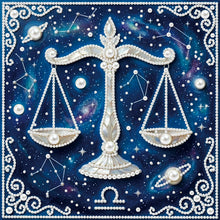 Load image into Gallery viewer, DIY Pearl Painting Kit 25x25CM Libra Framed Handmade Pearl Material Art Set Room Wall Decoration