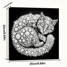 Load image into Gallery viewer, DIY Pearl Painting Kit 25x25CM Cat Framed Handmade Pearl Material Art Set Room Wall Decoration