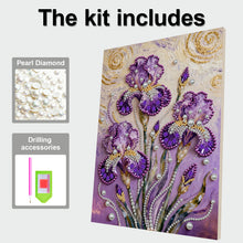 Load image into Gallery viewer, DIY Pearl Painting Kit 30x40CM Iris Framed Handmade Pearl Material Art Set Room Wall Decoration