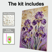 Load image into Gallery viewer, DIY Pearl Painting Kit 30x40CM Iris Framed Handmade Pearl Material Art Set Room Wall Decoration