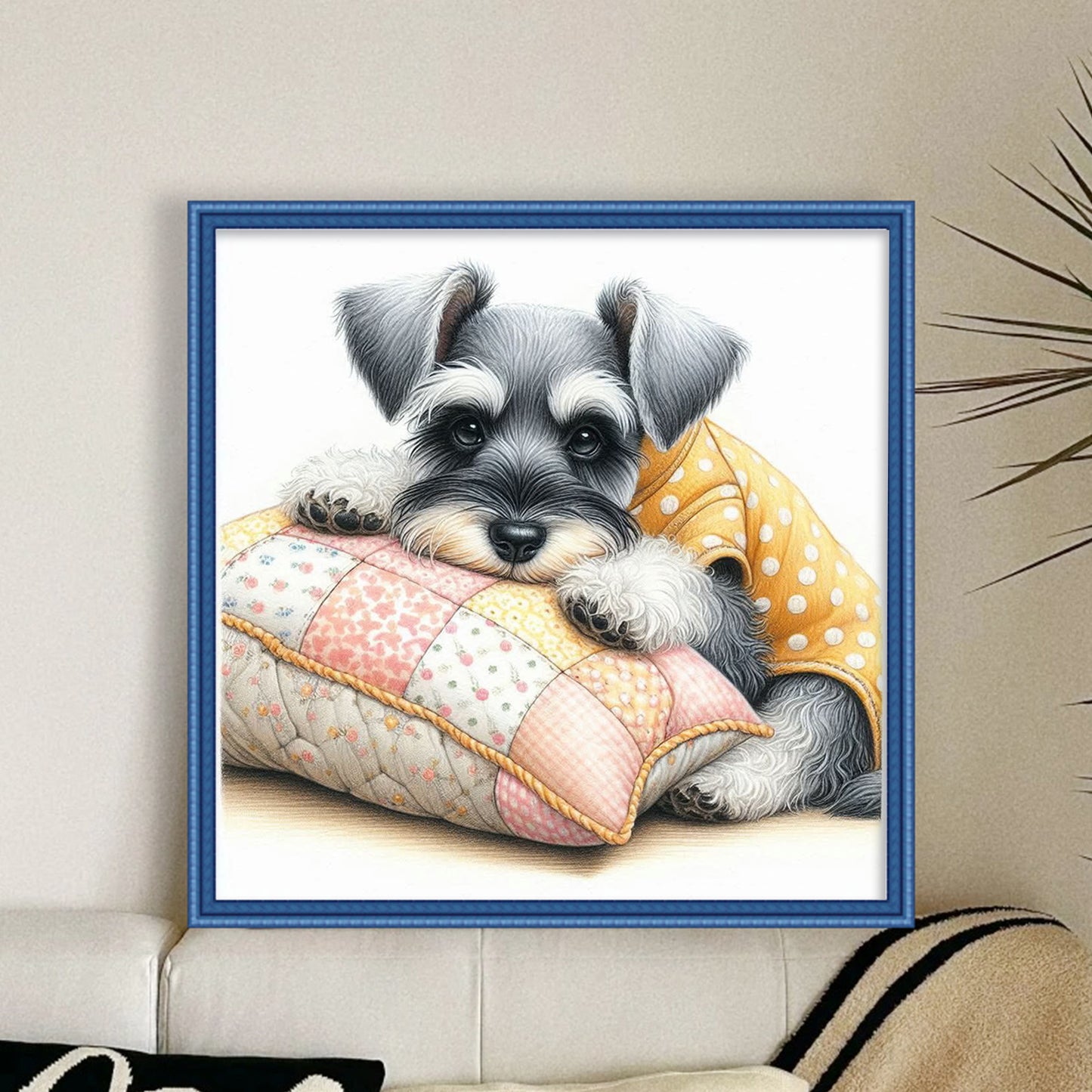Schnauzer - Full 11CT Counted Cross Stitch 40x40CM - Yishu