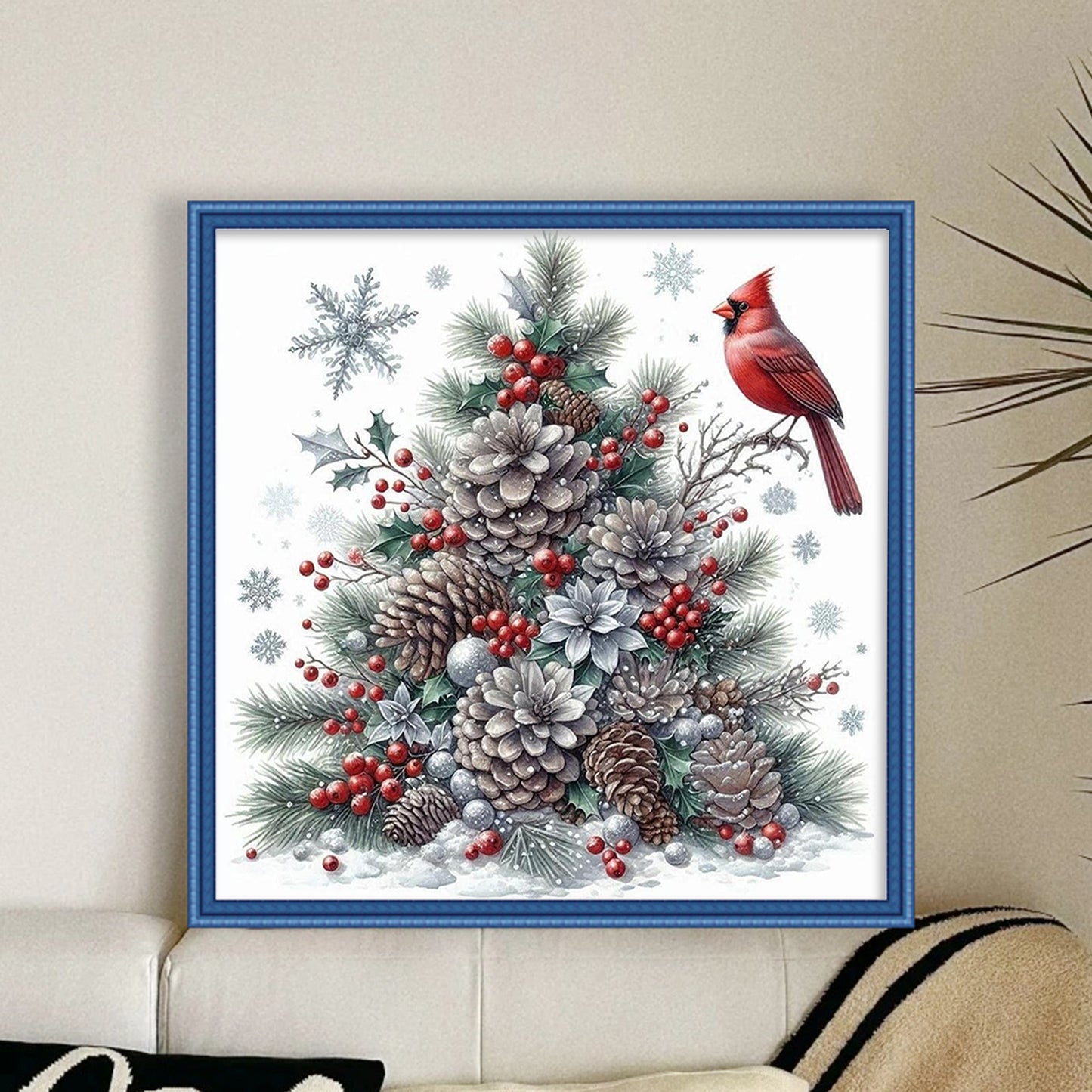 Winter Red Bird - Full 11CT Counted Cross Stitch 40x40CM - Yishu