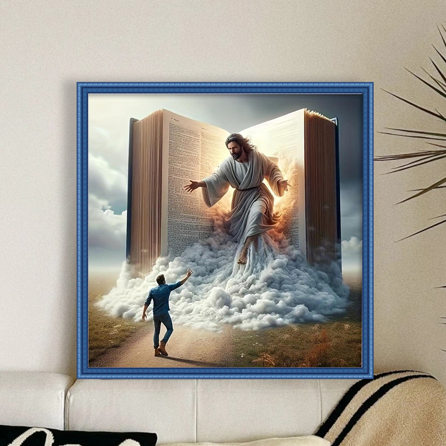 Jesus In Book - Full 11CT Counted Cross Stitch 50x50CM - Yishu