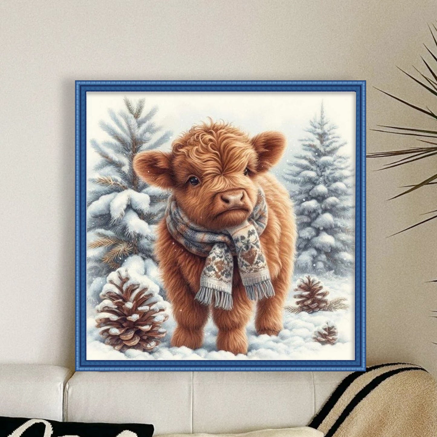 Winter Yak - Full 11CT Stamped Cross Stitch 40x40CM - Huacan