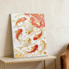 Load image into Gallery viewer, DIY Pearl Painting Kit 30x40CM Koi Framed Handmade Pearl Material Art Set Room Wall Decoration