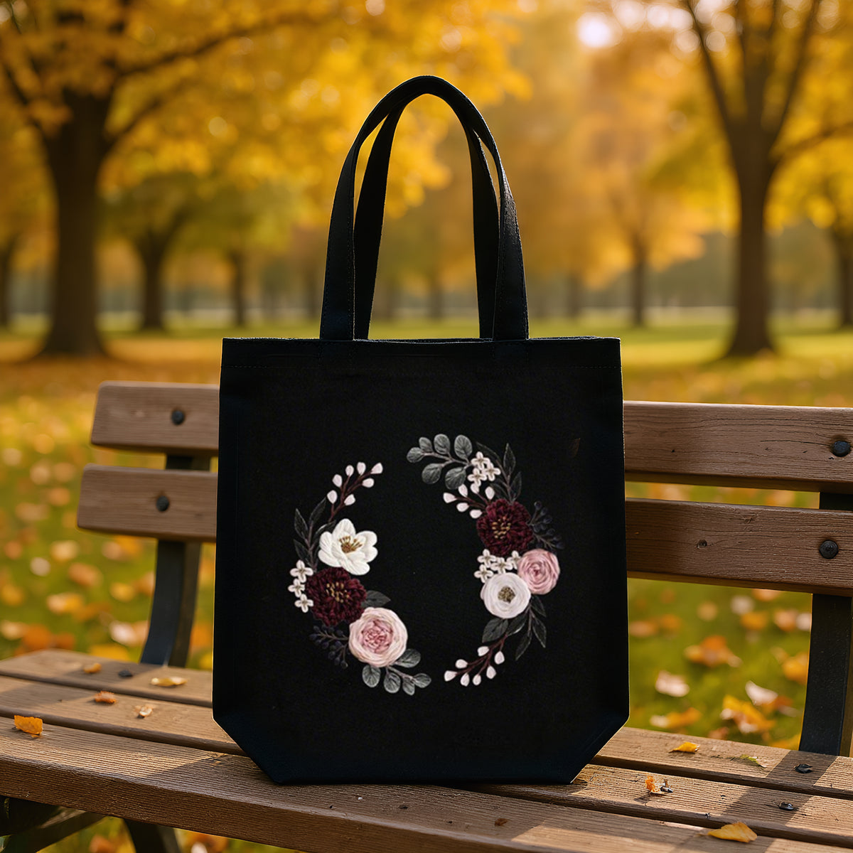 Flower - DIY Embroidery Cross Stitch Kit with Pattern Cotton Threads Needles Hoop 32×37CM/12.60×14.57in