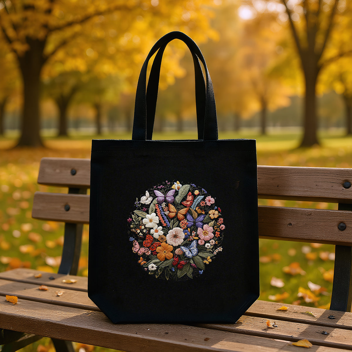 Butterfly And Flower - DIY Embroidery Cross Stitch Kit with Pattern Cotton Threads Needles Hoop 32×37CM/12.60×14.57in