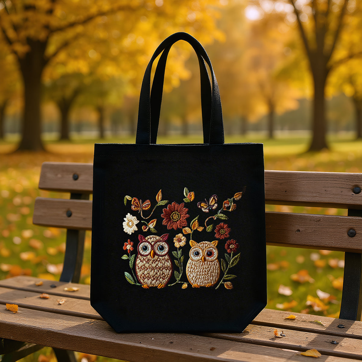 Two Owls - DIY Embroidery Cross Stitch Kit with Pattern Cotton Threads Needles Hoop 32×37CM/12.60×14.57in