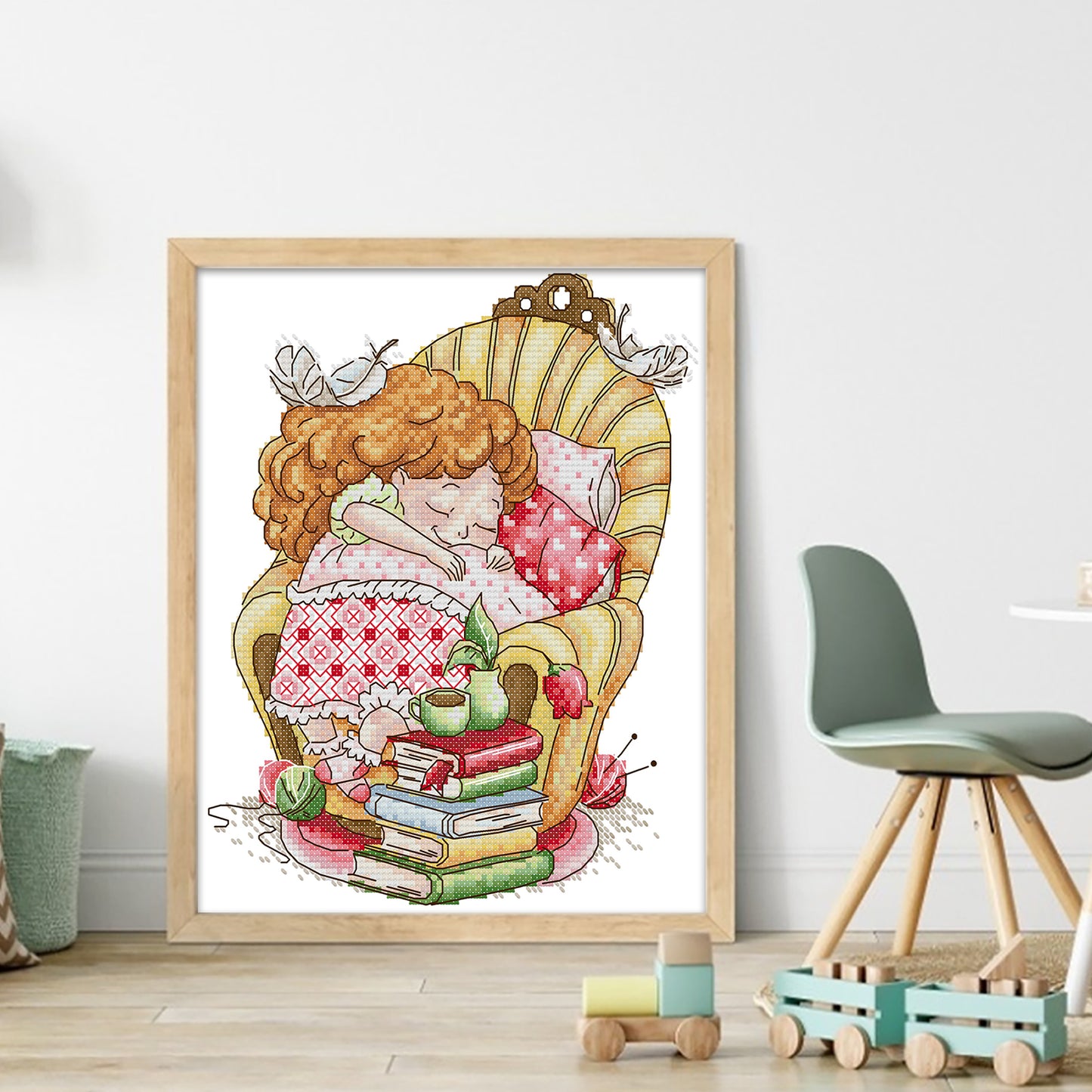 Wish You Sweet Dreams - Partial 14CT Stamped Cross Stitch 21x27CM - Joy Sunday Backstitch+Half Cross Stitch