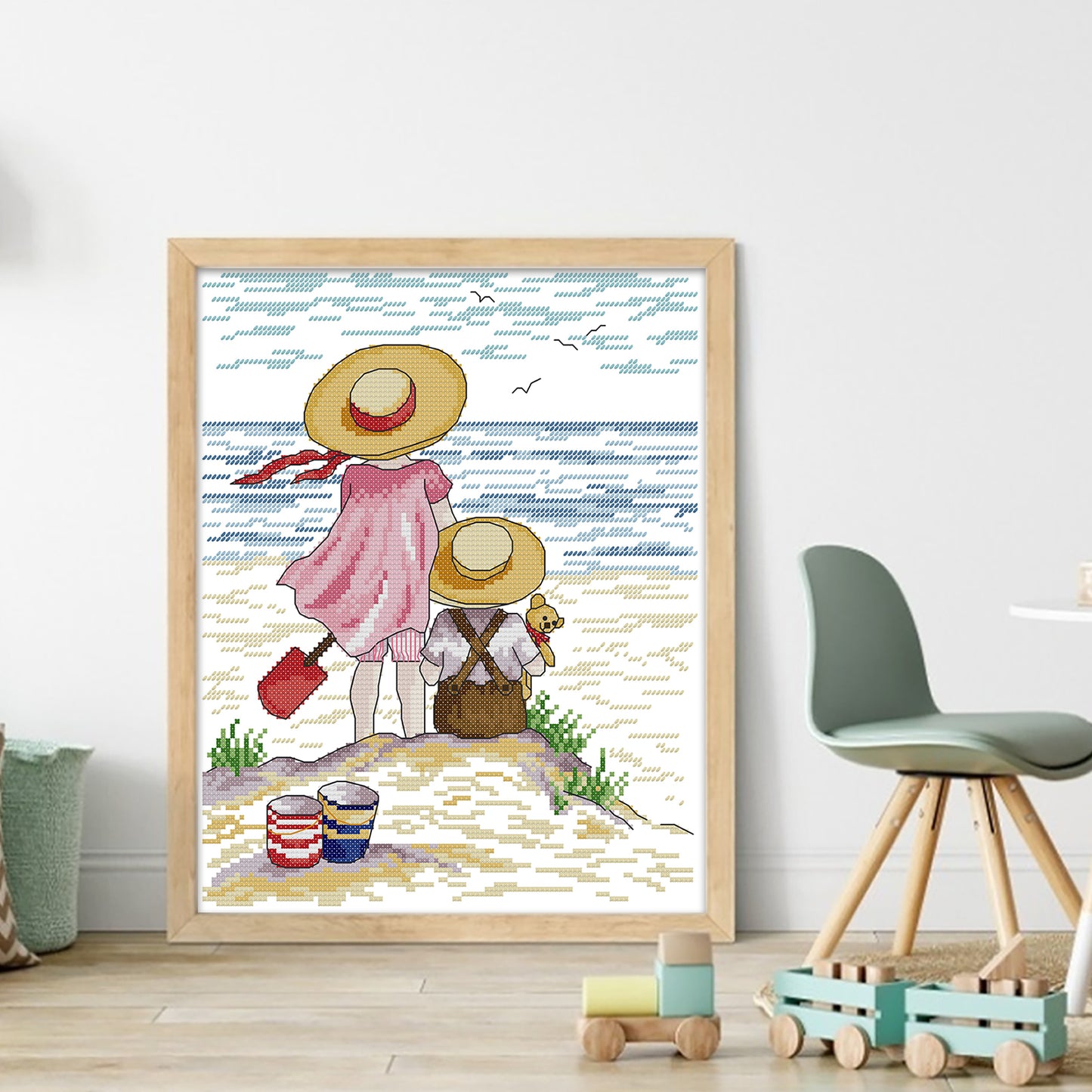 Across The Strait - Partial 14CT Stamped Cross Stitch 27x32CM - Joy Sunday Backstitch+Half Cross Stitch