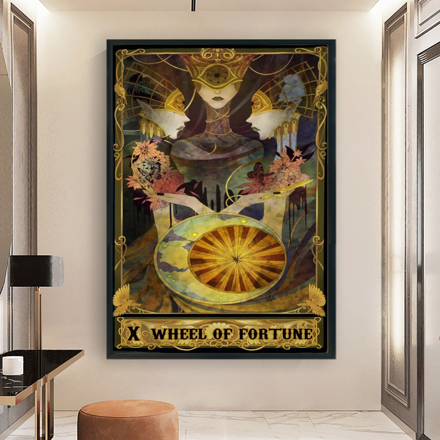 Tarot Series - Wheel Of Fortune - Full 11CT Stamped Cross Stitch 50x70CM - Huacan