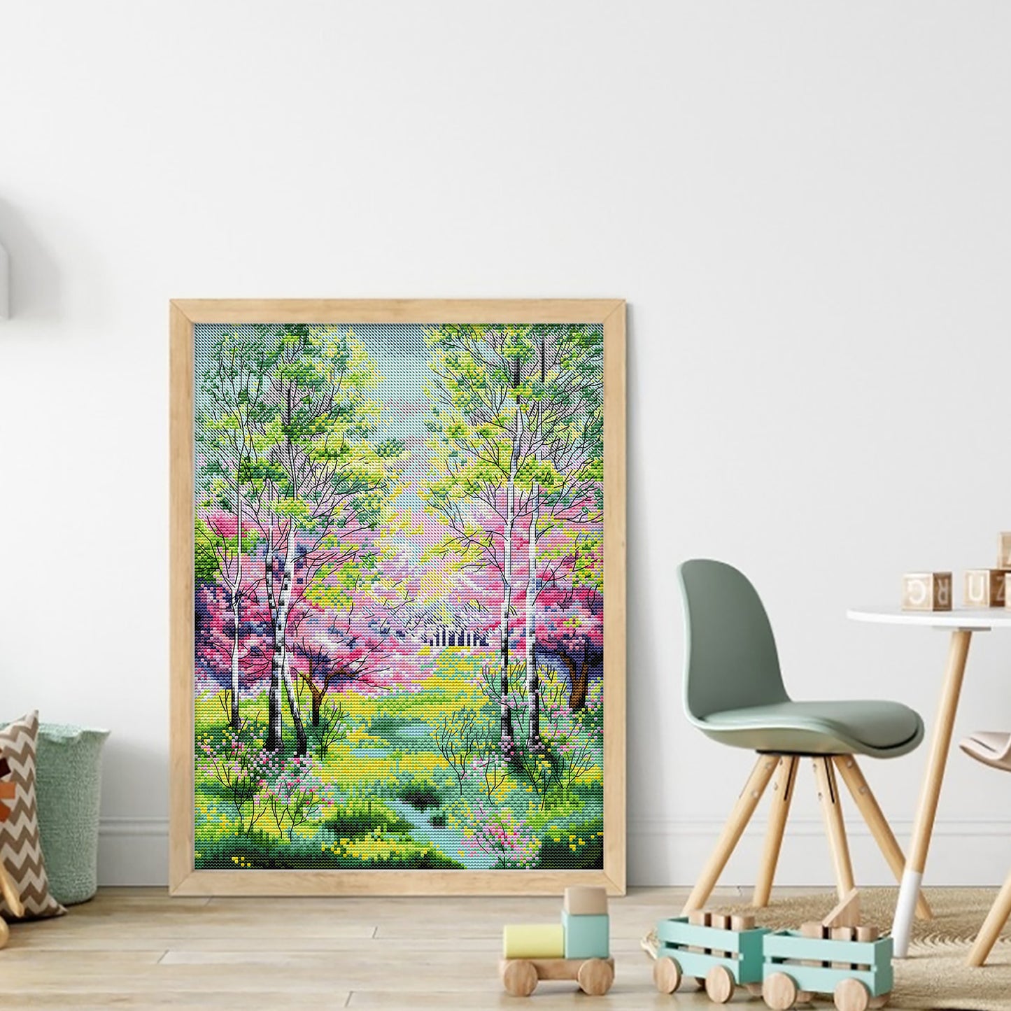 Woods In Spring - Full 14CT Stamped Cross Stitch 31x40CM - Joy Sunday
