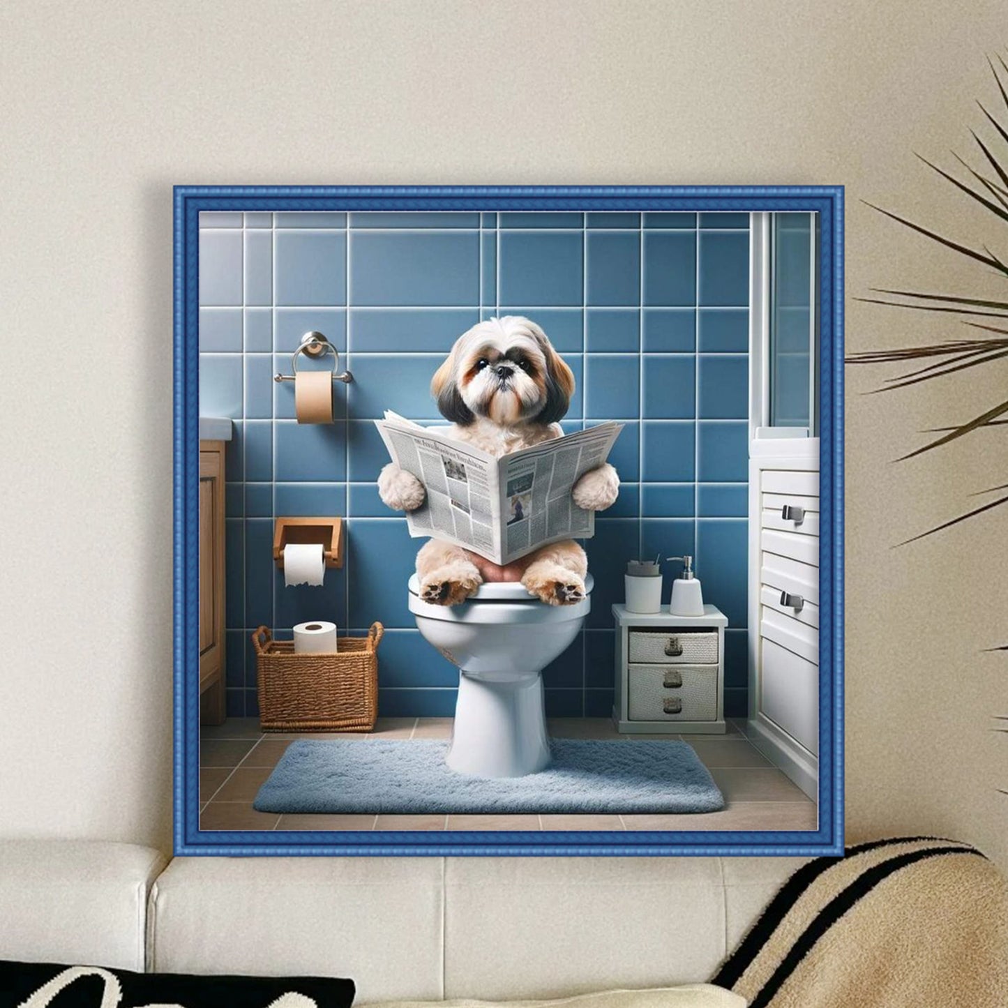 Shih Tzu - Full 11CT Counted Cross Stitch 40x40CM - Yishu