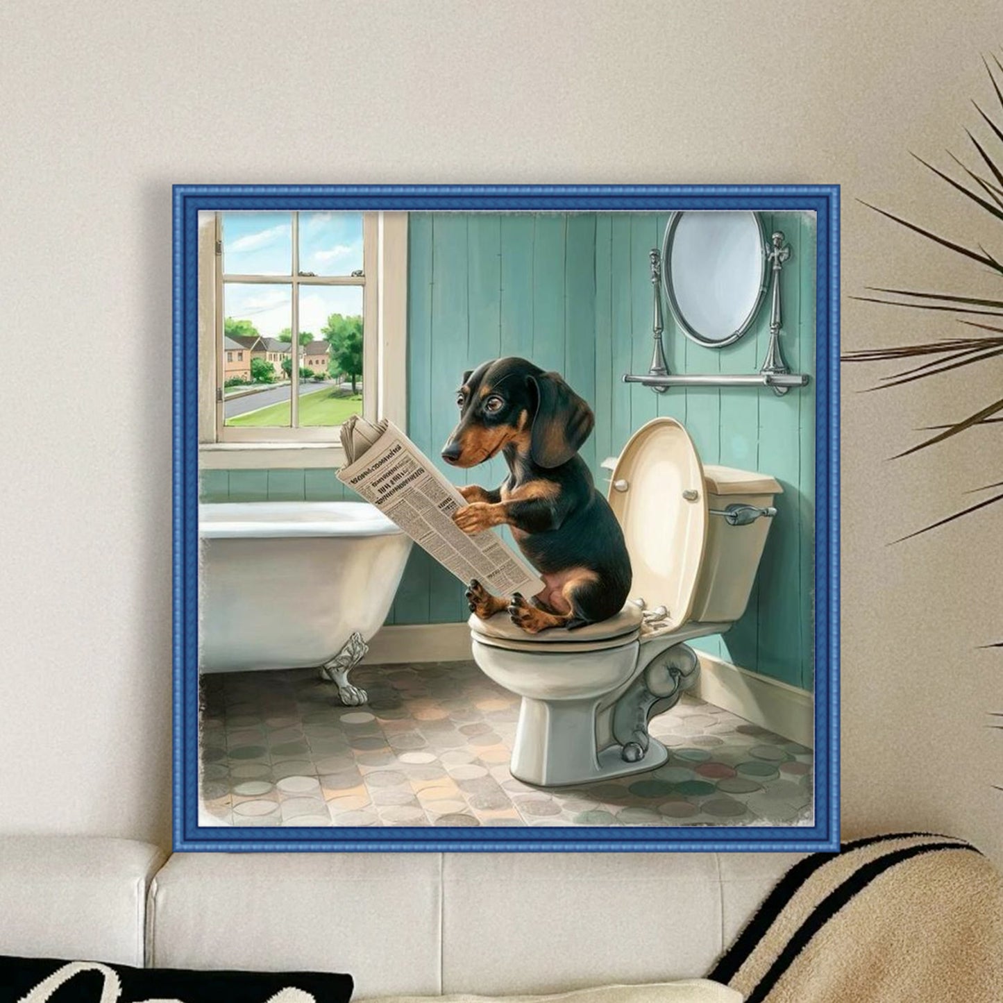 Dachshund - Full 11CT Counted Cross Stitch 40x40CM - Yishu