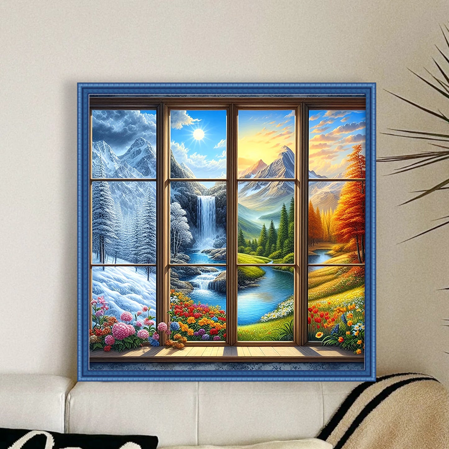 Landscape - Full 14CT Stamped Cross Stitch 40x40CM - Yishu