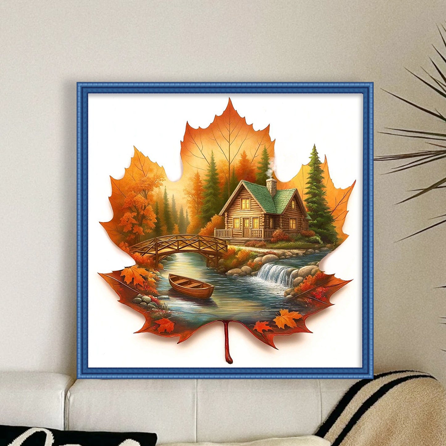 Leaves Scenery - Full 11CT Counted Cross Stitch 45x45CM - Yishu