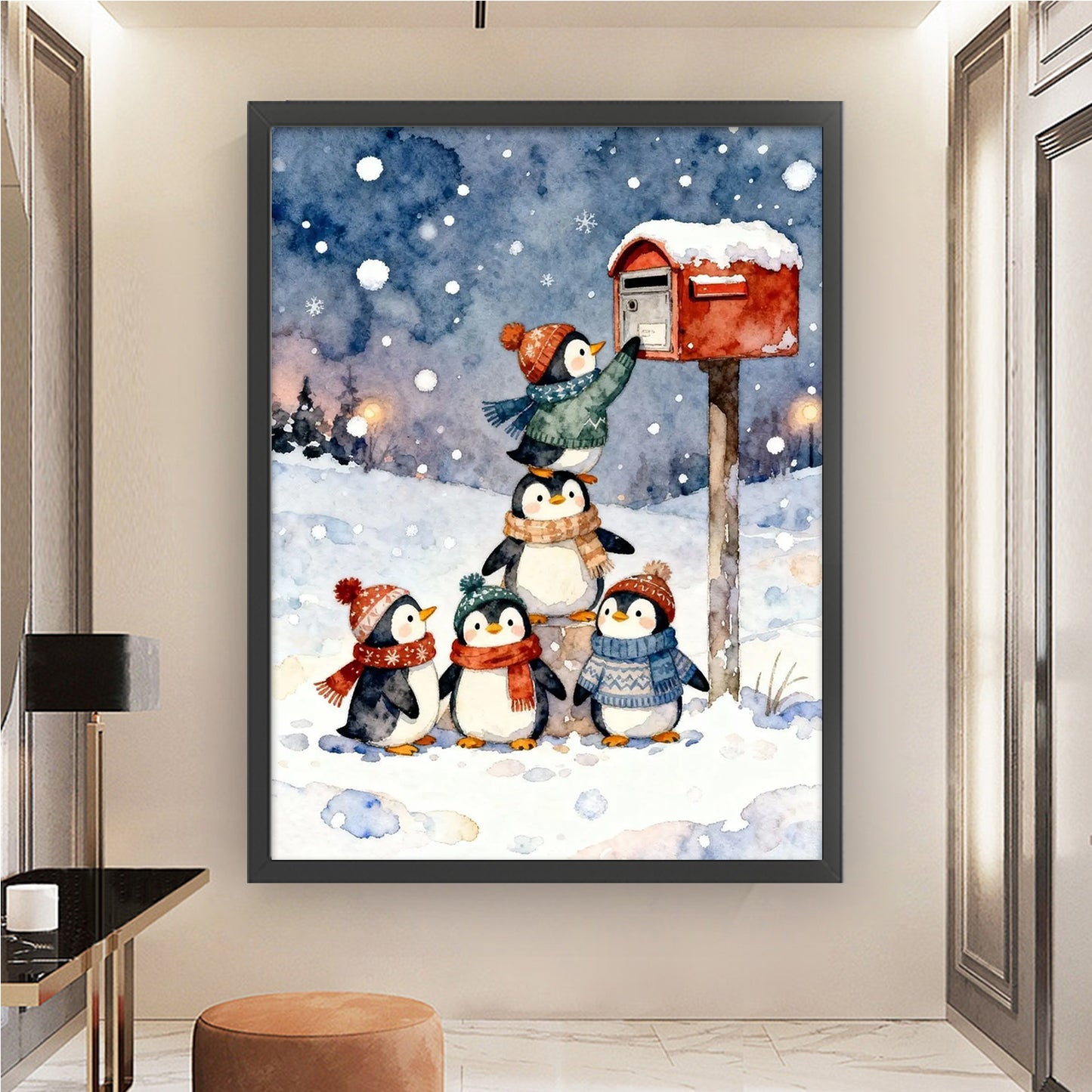 Penguin - Full 14CT Stamped Cross Stitch 45x60CM - Huacan