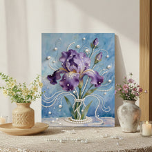 Load image into Gallery viewer, DIY Pearl Painting Kit 30x40CM Iris Framed Handmade Pearl Material Art Set Room Wall Decoration