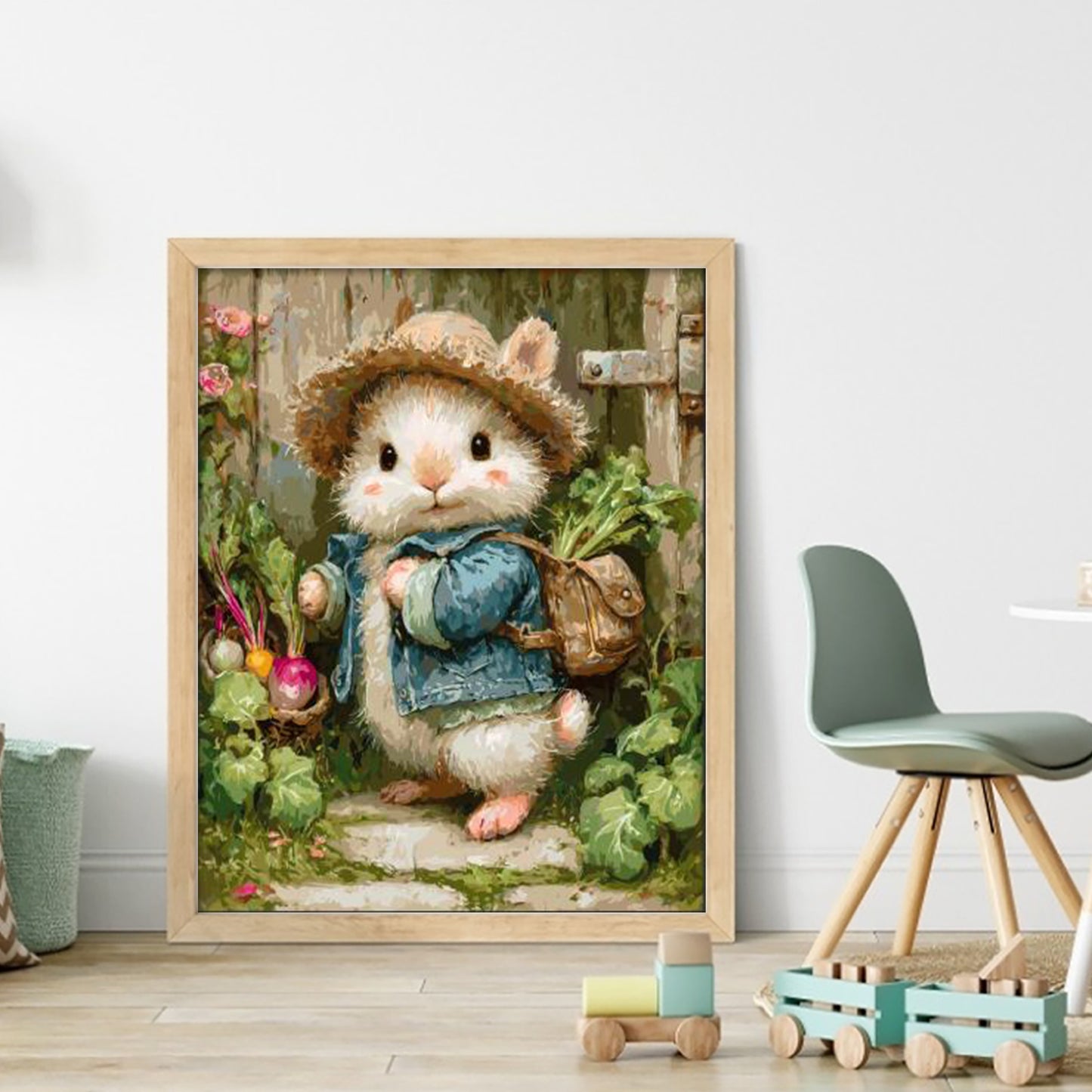 Rabbit With Schoolbag - Full 11CT Stamped Cross Stitch 40x50CM - Huacan