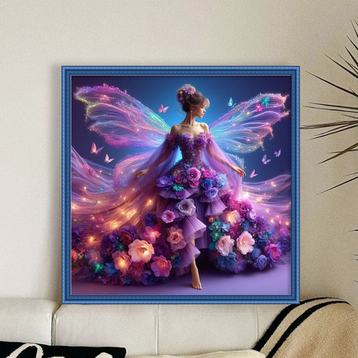 Blumenfee – Vollständiges 14CT gestempeltes Kreuzstich-Set 40x40CM – Huacan
