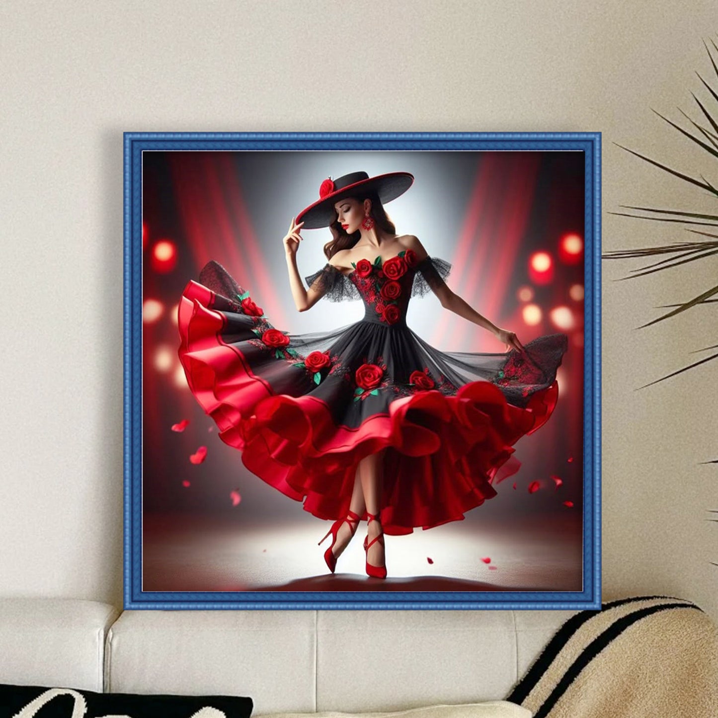 Girl - Full 18CT Stamped Cross Stitch 45x45CM - Huacan