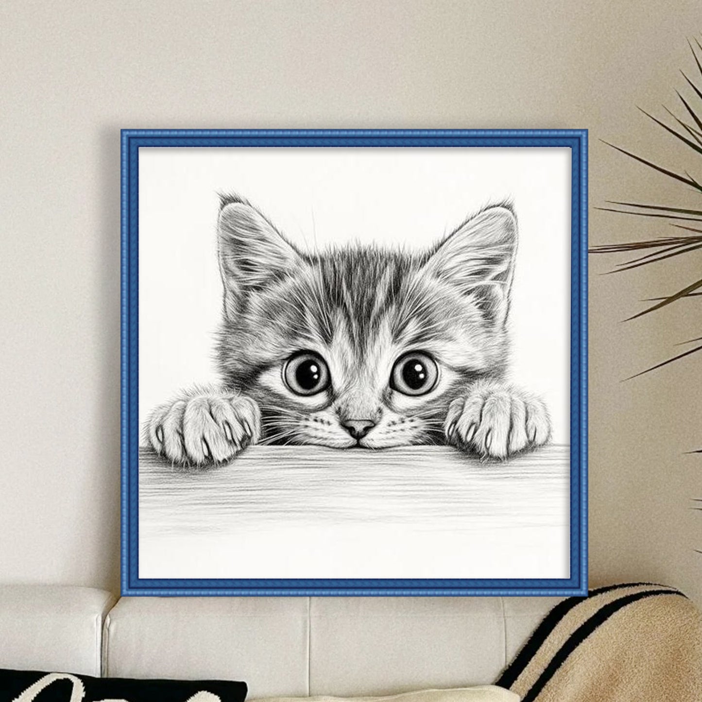 Cat - Full 14CT Counted Cross Stitch 40x40CM - Yishu