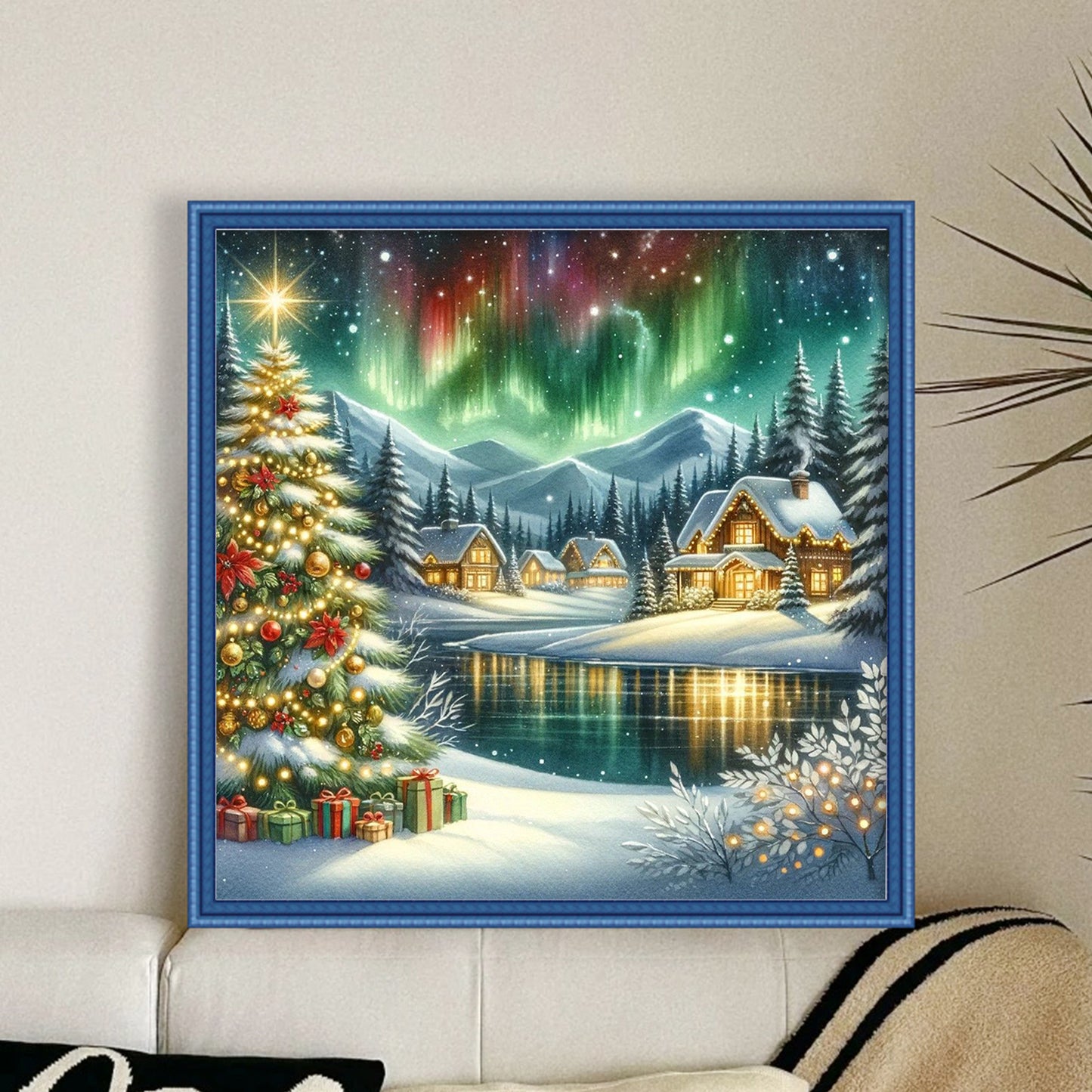 Winter Cabin - Full 14CT Counted Cross Stitch 40x40CM - Yishu