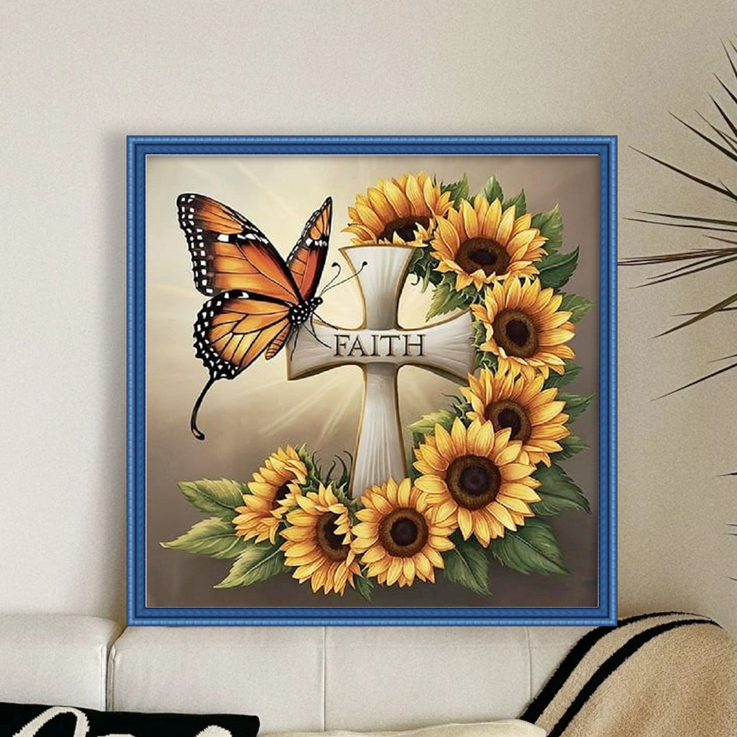 Sunflower - Full 11CT Stamped Cross Stitch 40x40CM - Yishu
