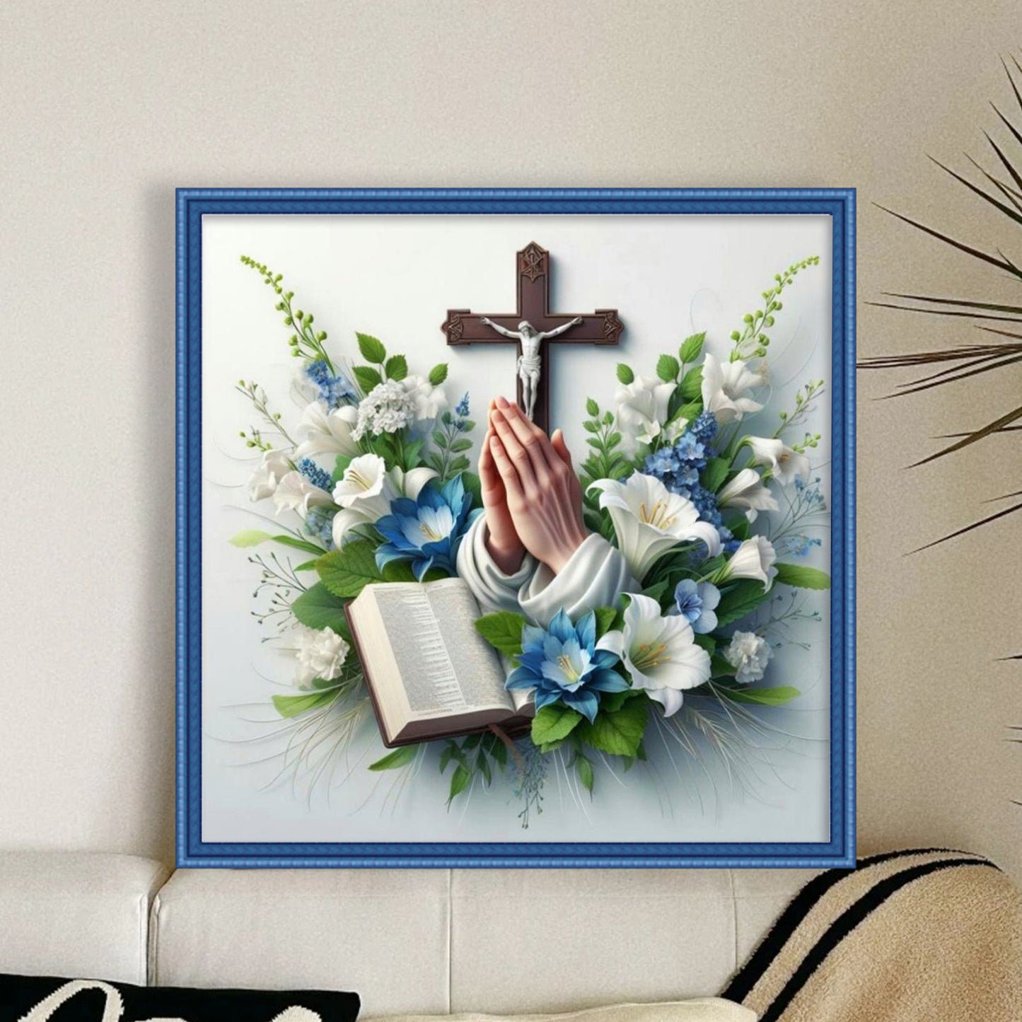 Pray - Full 11CT Stamped Cross Stitch 40x40CM - Yishu