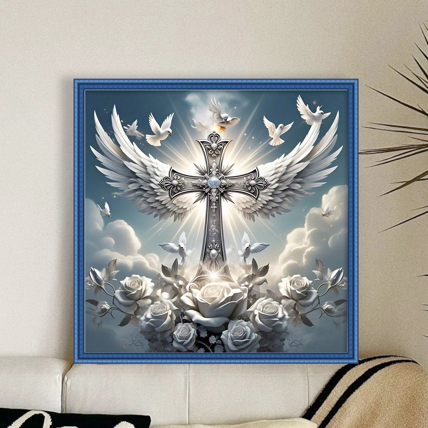 Cross - Full 11CT Stamped Cross Stitch 40x40CM - Yishu